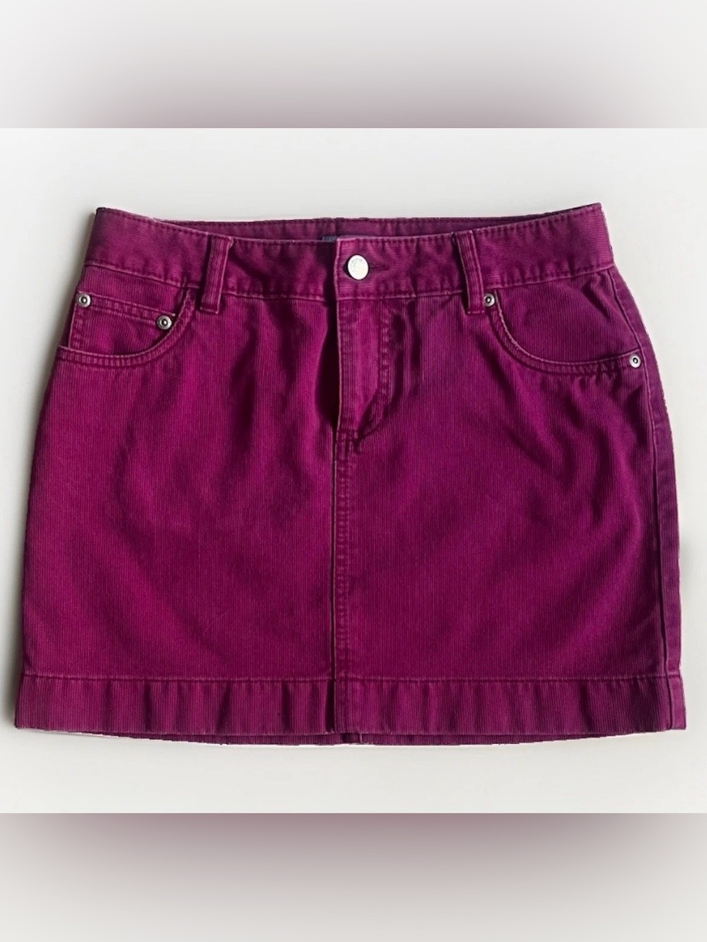 Fuchsia Fine Wale Corduroy Denim Mini Skirt